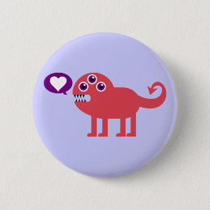 Schattige liefdesmonster ronde button 5,7 cm