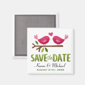 Schattige Liefdesvogels Save the Date Magneet (Voorkant / Achterkant)
