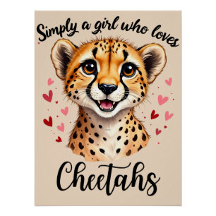 Schattige Liefhebber van Jachtluipaarden Natuurkun Perfect Poster