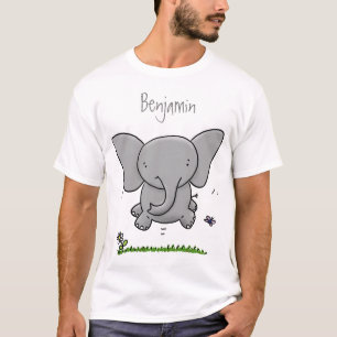 Schattige lieve baby olifant cartoon illustratie t-shirt