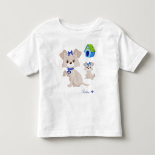 Schattige lieve mammahond met puppy kinder shirts