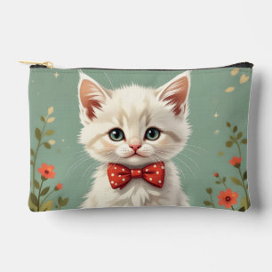 Schattige lieve witte kat met vlinderdas etui