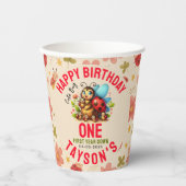 Schattige lieveheersbeestje 1e verjaardag | Bug Th Papieren Bekers (Voorkant)