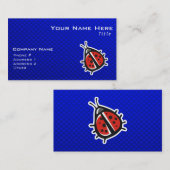 Schattige lieveheersbeestje; blauw visitekaartje (Voorkant / Achterkant)