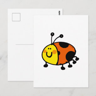 Schattige Lieveheersbeestje Cartoon Briefkaart