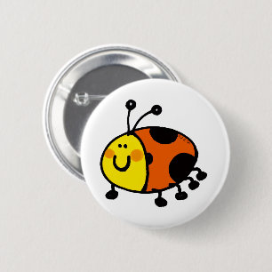 Schattige Lieveheersbeestje Cartoon voor Kinderen  Ronde Button 5,7 Cm