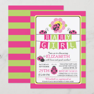 Schattige lieveheersbeestje meisjes Baby shower ui Kaart