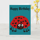 Schattige lieveheersbeestje met hartvormige vlekke kaart (Gele Bloem)