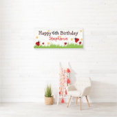 Schattige lieveheersbeestje thema Happy Birthday B Spandoek (Insitu)