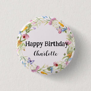 Schattige lieveheersbeestje vlinder kleurrijke blo ronde button 3,2 cm