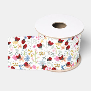 Schattige Lieveheersbeestjes Wilde Bloemen Whimsic Grosgrain Lint