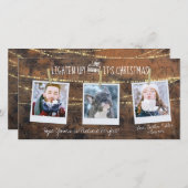 Schattige Lighten Up Kerstvakantie 3 Fotokaart (Voorkant / Achterkant)