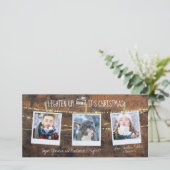 Schattige Lighten Up Kerstvakantie 3 Fotokaart (Staand voorkant)