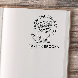 Schattige lijnkunstpug uit de bibliotheek van ex-l rubberstempel