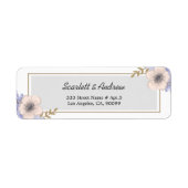 Schattige Lila bloemen Etiket (Voorkant)