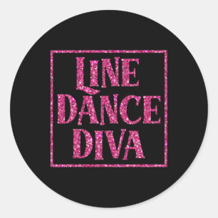 Schattige Line Dance Diva Shirt voor Line Dancers  Ronde Sticker