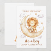 Schattige Lion Baby Boy Zwangerschap Aankondiging (Voorkant / Achterkant)