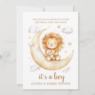 Schattige Lion Baby Boy Zwangerschap Aankondiging