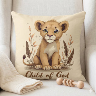 Schattige Lion Cub Christelijke kunst Faith Quote Kussen