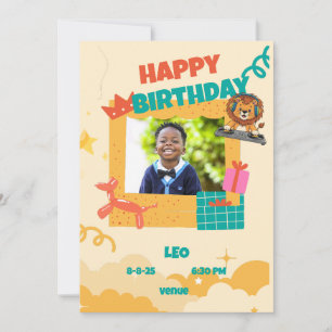 Schattige Lion DJ Kids Verjaardagsfeest Kaart