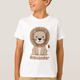 Schattige Lion Kinder Jongens Naam personaliseerba T-shirt