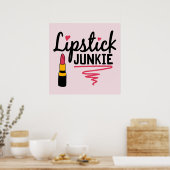 schattige lippenstift kunst make - up kunstenaar poster (Keuken)