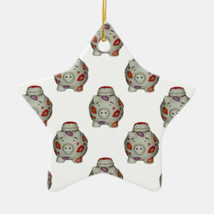 Schattige lipstick Pig Keramisch Ornament
