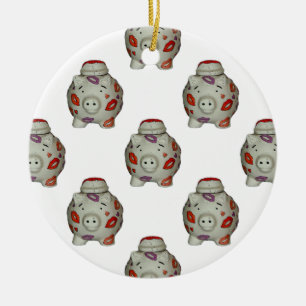 Schattige lipstick Pig Keramisch Ornament