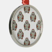 Schattige lipstick Pig Metalen Ornament (Rechts)