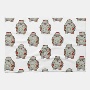 Schattige lipstick Pig Theedoek