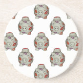 Schattige Lipstick Varken Zandsteen Onderzetter (Voorkant)