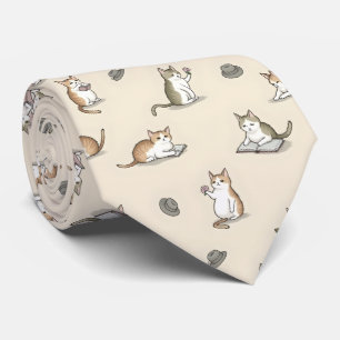 Schattige Literaire Katten Lezen Boeken Stropdas