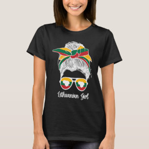 Schattige Litouws Meisje Litouwen Vlag Litouws Haa T-shirt