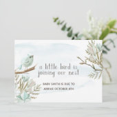 Schattige Little Bird Baby zwangerschapsaankondigi Kaart (Staand voorkant)
