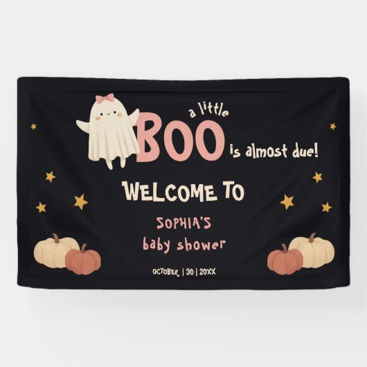 Schattige Little Boo Girl Halloween Baby shower We Spandoek (Horizontaal)