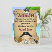 Schattige Little Buccaneer Pirate Baby shower Kaart (Staand voorkant)