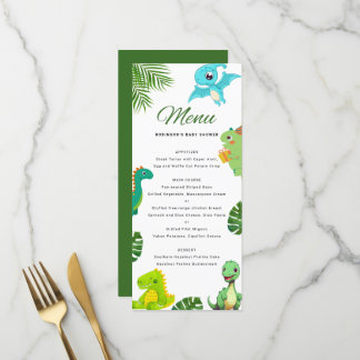 Schattige Little Dino Baby shower Menu