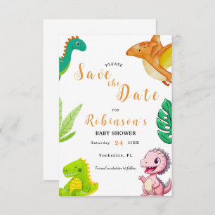 Schattige Little Dino Baby shower Save The Date