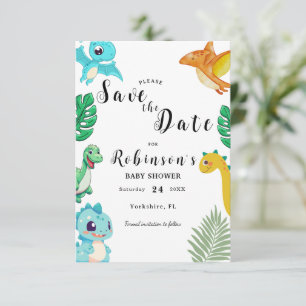 Schattige Little Dino Baby shower Save The Date
