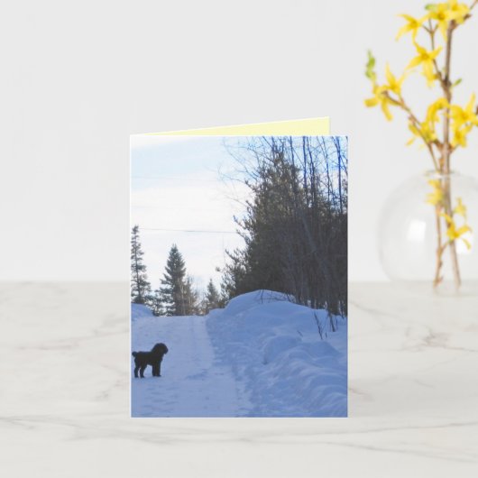 Schattige Little Dog Note Kaart (Gele Bloem)