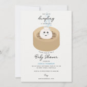Schattige Little Dumpling Blue Hearts Baby shower Kaart (Voorkant)