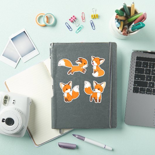 Schattige Little Fox, Set van 4 Sticker (iPad Cover)