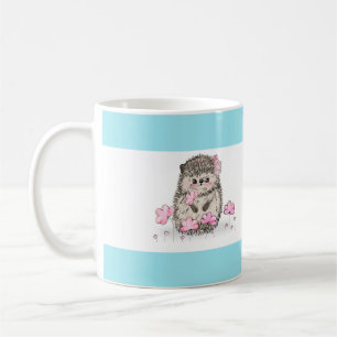 Schattige Little Hedgehog Blue White Koffiemok