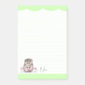 Schattige Little Hedgehog Custom Green Post-it® Notes (Voorkant)