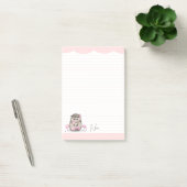 Schattige Little Hedgehog Custom Pink Post-it® Notes (Kantoor)