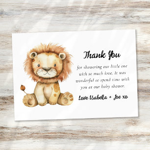 Schattige Little Lion Baby shower Bedankkaart