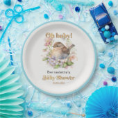 Schattige Little Sparrow Spring Baby shower Pap Papieren Bordje (Feest)