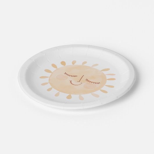 Schattige Little Sun Boho Baby shower Papieren Bordje (Gekanteld)