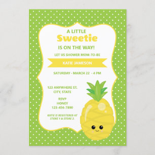 Schattige Little Sweetie Pineapple Baby shower Kaart