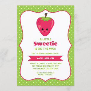 Schattige Little Sweetie Strawberry Baby shower Kaart